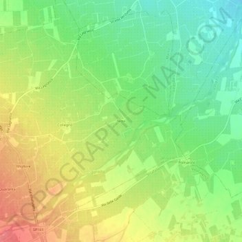 Mappa topografica Nitte, altitudine, rilievo