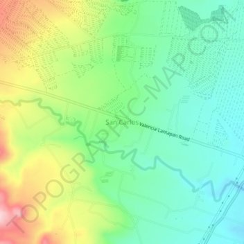 Mappa topografica San Carlos, altitudine, rilievo