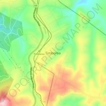 Mappa topografica Timboroa, altitudine, rilievo