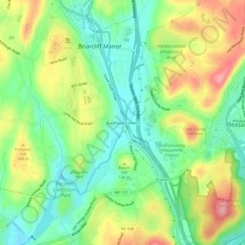 Mappa topografica Buckhout Corners, altitudine, rilievo