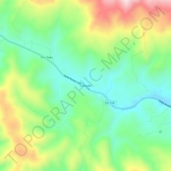 Mappa topografica Yorkville, altitudine, rilievo