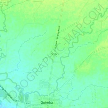 Mappa topografica Cavite, altitudine, rilievo