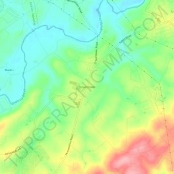 Mappa topografica Stoverstown, altitudine, rilievo