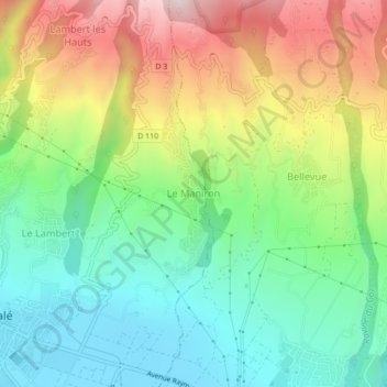 Mappa topografica Le Maniron, altitudine, rilievo