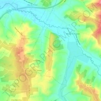 Mappa topografica Le Clos, altitudine, rilievo