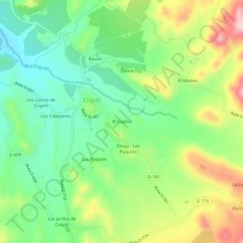 Mappa topografica El Codito, altitudine, rilievo