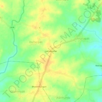 Mappa topografica Lekhapathar, altitudine, rilievo