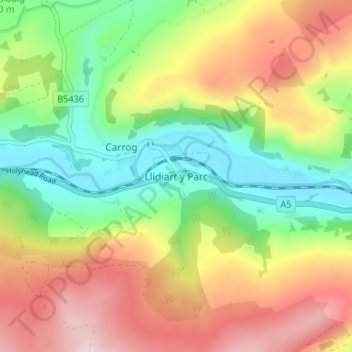 Mappa topografica Llidiart y Parc, altitudine, rilievo