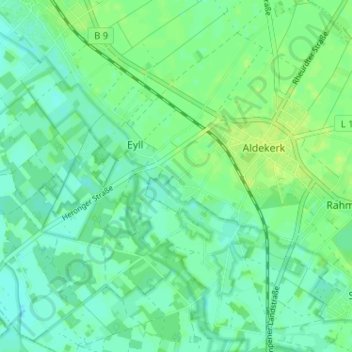 Mappa topografica Obereyll, altitudine, rilievo