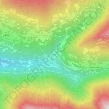 Mappa topografica Fresine, altitudine, rilievo