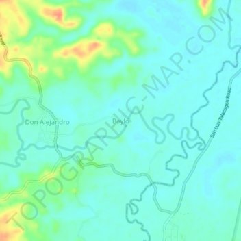 Mappa topografica Baylo, altitudine, rilievo