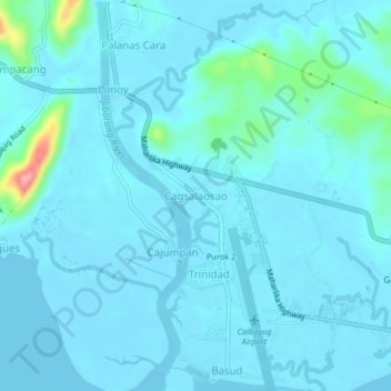 Mappa topografica Cagsalaosao, altitudine, rilievo