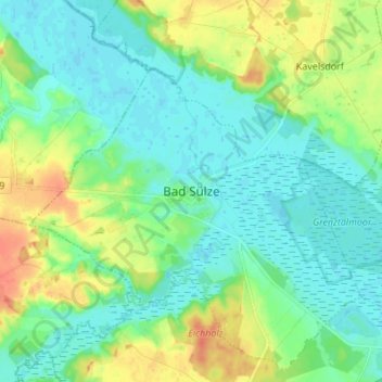 Mappa topografica Bad Sülze, altitudine, rilievo