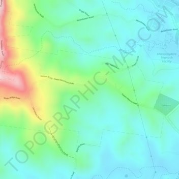 Mappa topografica Towen Mountain, altitudine, rilievo