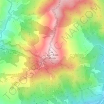 Mappa topografica Palombara, altitudine, rilievo