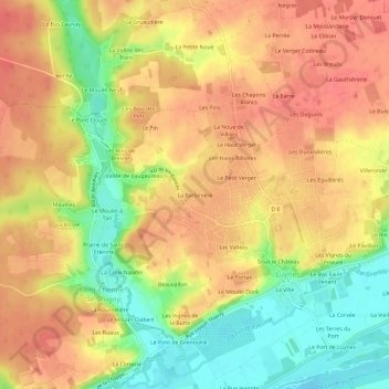 Mappa topografica La Barbinière, altitudine, rilievo