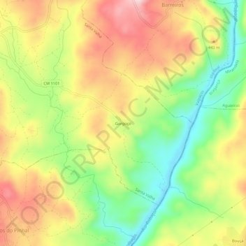 Mappa topografica Gorgoço, altitudine, rilievo