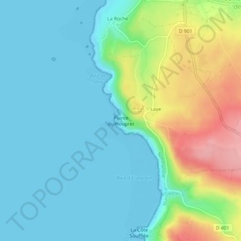Mappa topografica Pointe du Houpret, altitudine, rilievo