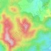 Mappa topografica Bruncu Nieddu, altitudine, rilievo