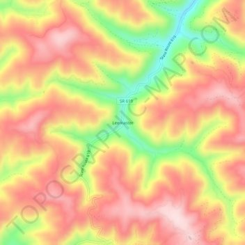 Mappa topografica Leemaster, altitudine, rilievo