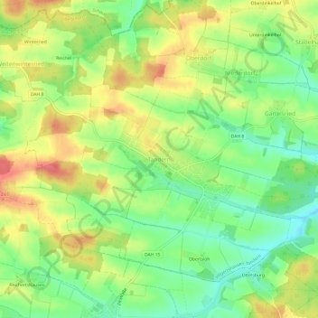 Mappa topografica Tandern, altitudine, rilievo