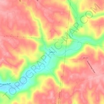 Mappa topografica Cedron, altitudine, rilievo