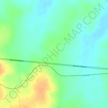 Mappa topografica The Gemfields, altitudine, rilievo