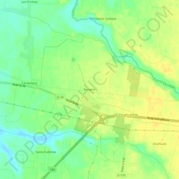 Mappa topografica Renacer, altitudine, rilievo