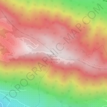 Mappa topografica Monte Scalambra, altitudine, rilievo