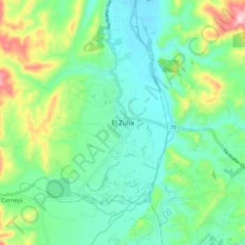 Mappa topografica El Zulia, altitudine, rilievo