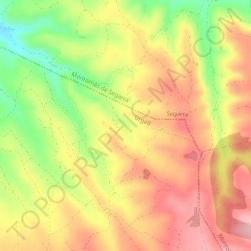 Mappa topografica Rabassoles, altitudine, rilievo