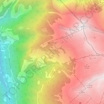 Mappa topografica Chandolin, altitudine, rilievo