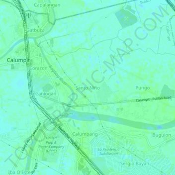 Mappa topografica Santo Niño, altitudine, rilievo