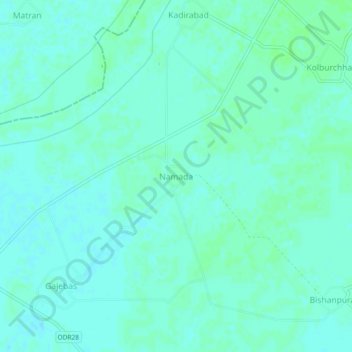 Mappa topografica Namada, altitudine, rilievo