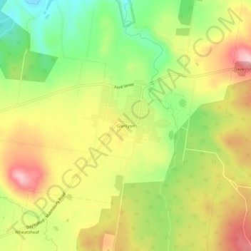 Mappa topografica Glenlyon, altitudine, rilievo