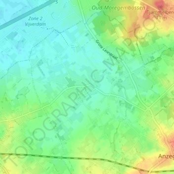Mappa topografica Heirweg, altitudine, rilievo