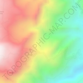 Mappa topografica Santa Rosa, altitudine, rilievo