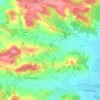 Mappa topografica Croix, altitudine, rilievo