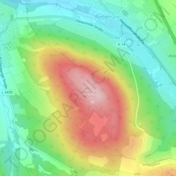 Mappa topografica Rippberg, altitudine, rilievo