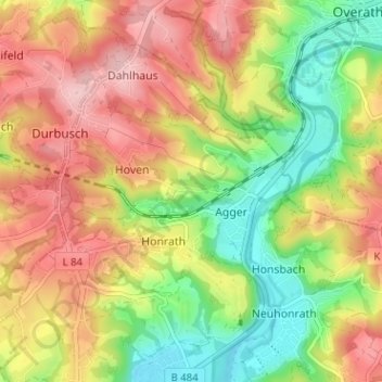 Mappa topografica Stöcken, altitudine, rilievo