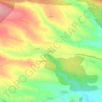 Mappa topografica El Ganso, altitudine, rilievo