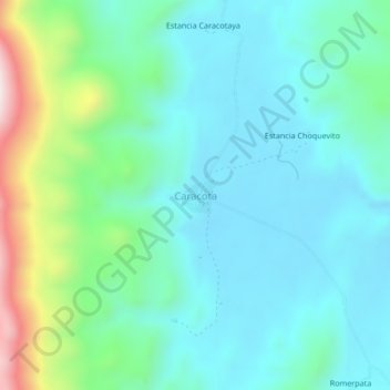 Mappa topografica Caracota, altitudine, rilievo