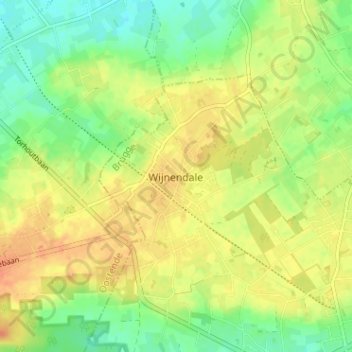 Mappa topografica Wijnendale, altitudine, rilievo