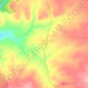 Mappa topografica Vilar Torpim, altitudine, rilievo