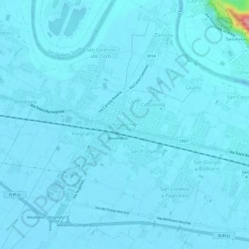 Mappa topografica Navacchio, altitudine, rilievo