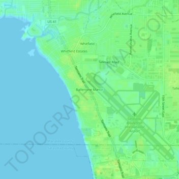 Mappa topografica Ballentine Manor, altitudine, rilievo