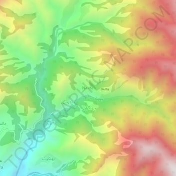 Mappa topografica Nakra, altitudine, rilievo