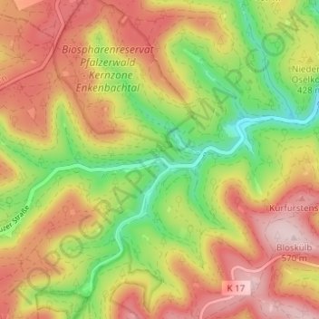 Mappa topografica Speyerbrunn, altitudine, rilievo