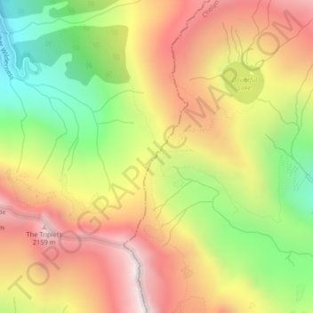 Mappa topografica Cascade Pass, altitudine, rilievo