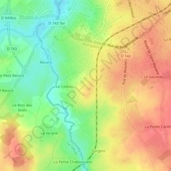 Mappa topografica Les Emblées, altitudine, rilievo
